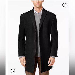 Men’s Calvin Klein Proper‎ Wool Blend 3 Botton Coat in Black, New with tags, 38R